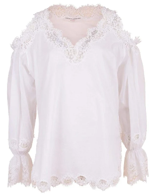 Cold Shoulder Lace Blouse