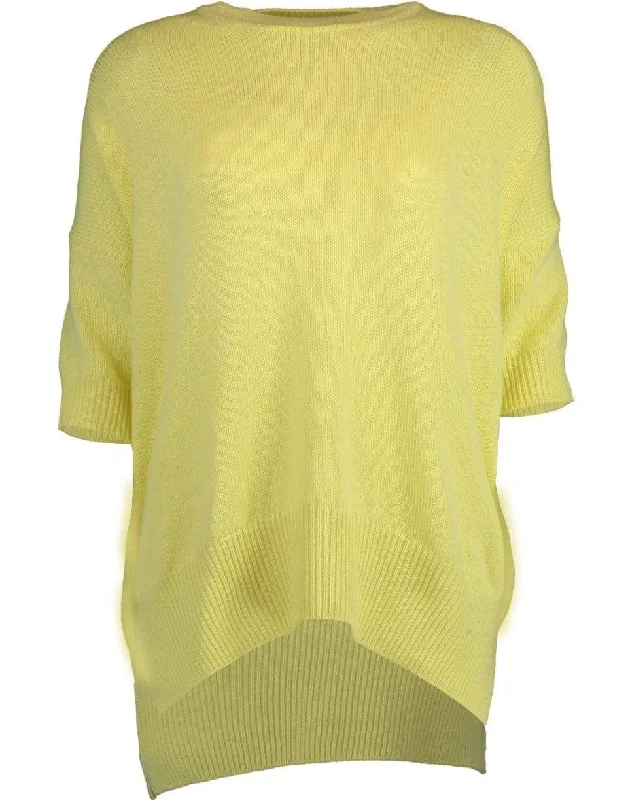 Yellow Short Sleeve Crewneck Sweater