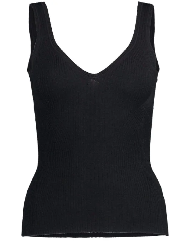 Black Ribbed Tank Top