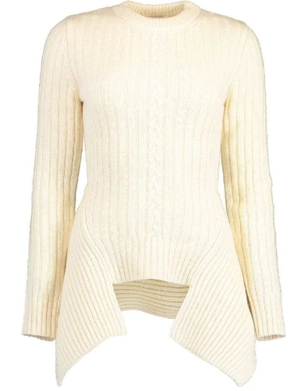 Ivory Engineered Sculpted Knit Pullover