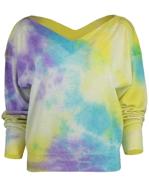 V-Neck Tie Dye Sweater