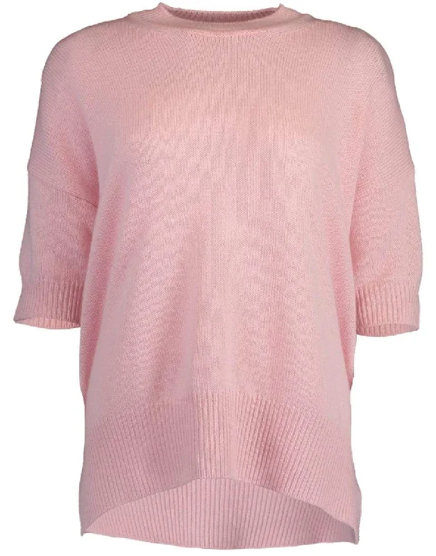 Pink Short Sleeve Crewneck Sweater