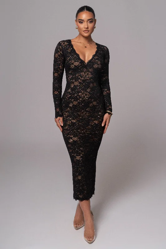 Black Canada Lace Maxi Dress