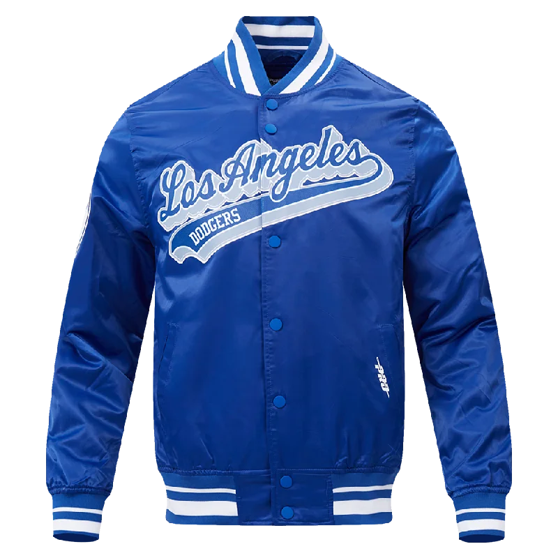 MLB LOS ANGELES DODGERS SCRIPT TAIL MEN'S SATIN JACKET (DODGER BLUE)