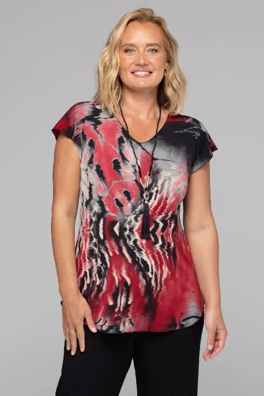 Tornado Print Short Sleeve Jersey Top