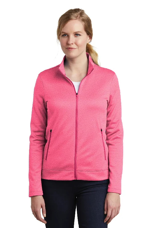 Nike Womens Therma-Fit Moisture Wicking Fleece Full Zip Sweatshirt w/ Pockets - Heather Vivid Pink - Closeout