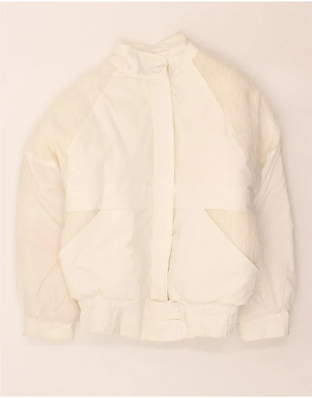 VINTAGE Womens Padded Jacket EU 42 Large White