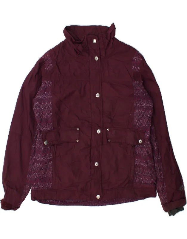 COLUMBIA Womens Windbreaker Jacket UK 16 Large Maroon Chevron Nylon