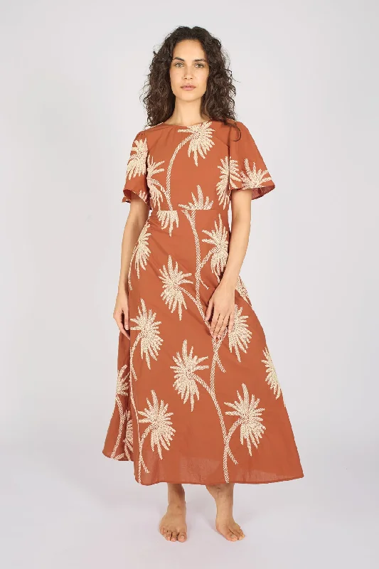 Palms of Promise Rene Dress in Rust