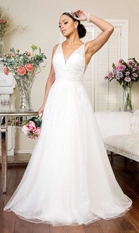 Elizabeth K - GL1906 Floral Embroidered A-Line Bridal Gown