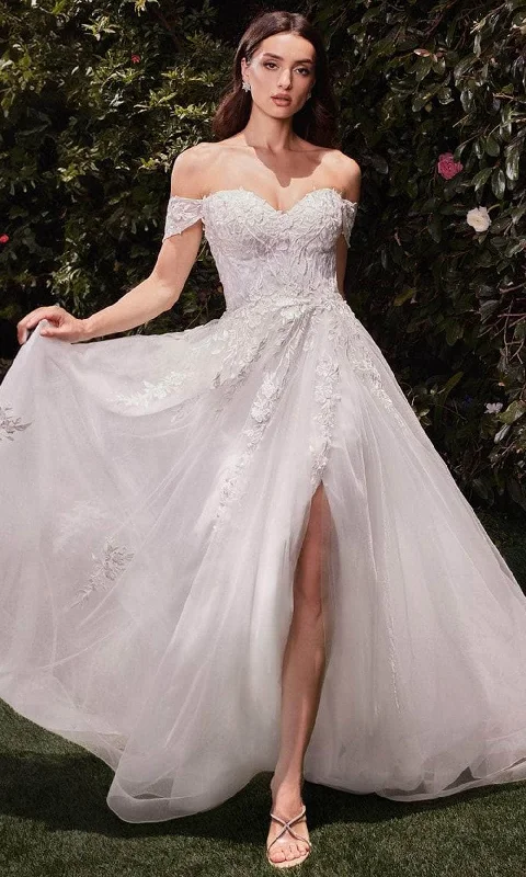 Cinderella Divine Bridal C159W - Floral A-Line Bridal Gown