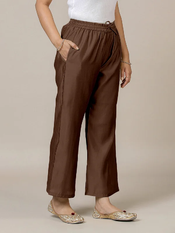 Fiza x Rozaana | Straight Pant in Walnut Brown