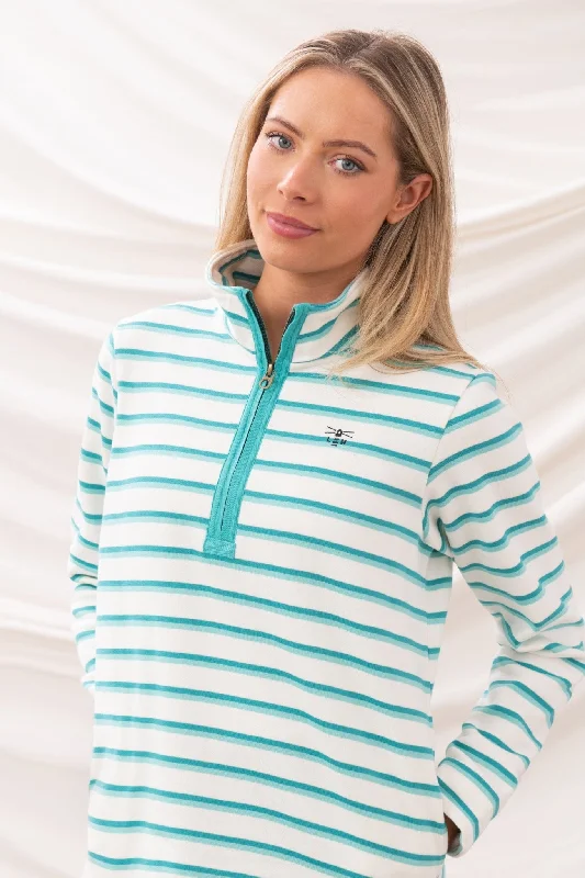 Shore Sweatshirt - Soft Teal Stripe