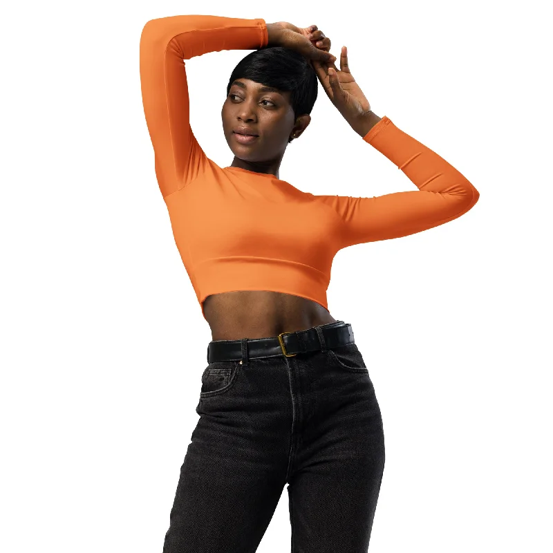 SHE REBEL - Autumn Orange Recycled Crop Top UPF 50+