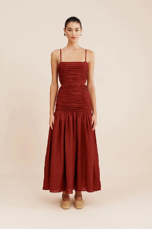 AURELIA DRESS - MERLOT