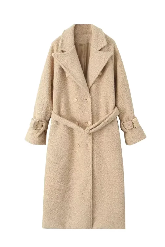 'Cecil' Long Belted Woolen Coat