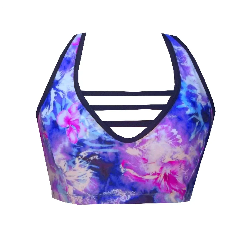 Ladder Crop Top in wet wildflower print BK87WW