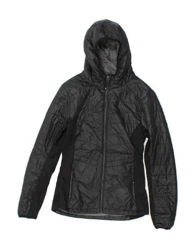 MOUNTAIN WAREHOUSE Womens Hooded Padded Jacket UK 12 Medium Black