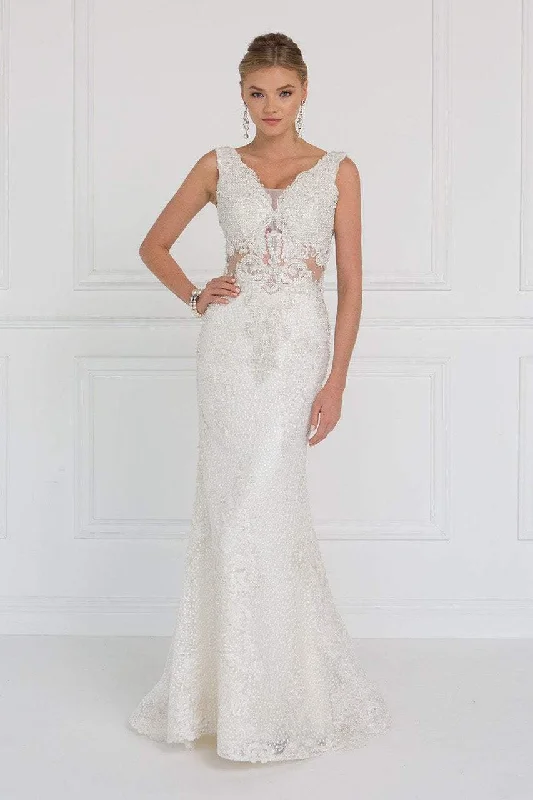 Elizabeth K Bridal - GL1533 Bead Embellished Fitted Evening Gown