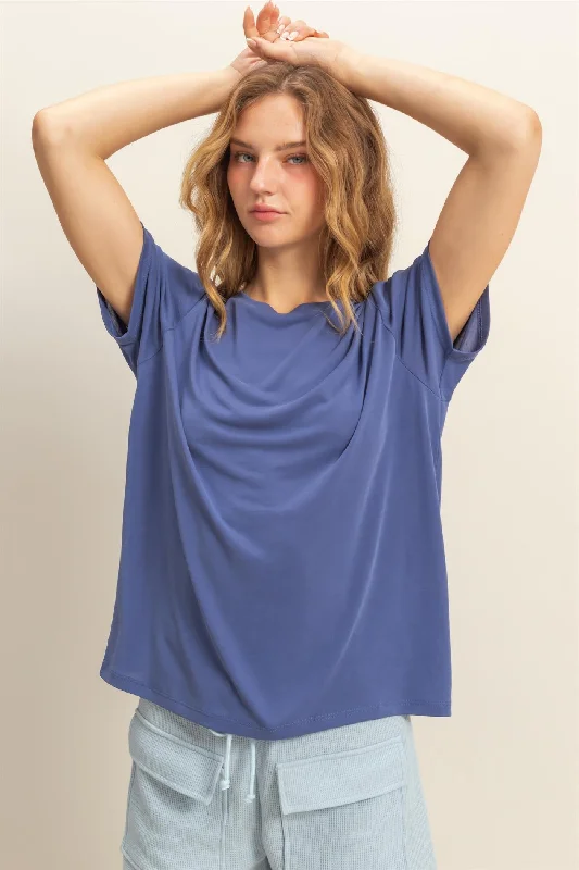 Navy Basic Round Neck Short Sleeve T-Shirt